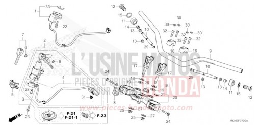 TUYAU DE GUIDON/PONT SUPERIEUR CRF1000A2K de 2019